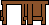 A flat brown desk with a black outline, drawn in raster software