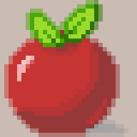 The apple with a soft half tone ring around its whole edge