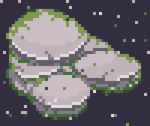Roman's rocks with random stray pixels scattered over and around them