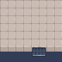 A tilemap: a wide pavement with one grating at the curb
