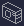 Grey isometric outline of a box with a round fan hole and slots on the side