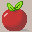 The apple with a small light highlight on its top left