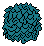 The bush with every leaf segment filled in teal, contour lines still black