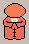 The character filled with flat colors: orange robe, lighter orange hat, white beard, skin tone face