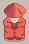 The character with dark red shading, a checkerboard pattern on the hat and a grey shadow under the robe