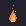 The flame with deep red and orange along its edges and tip