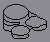 Black outline of three stacked stones, each with an oval top and a rounded side