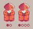 Two animated sages breathing: on the left without sub-pixel animation, on the right with it