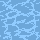 A blue tile with a light blue pattern of wavy lines